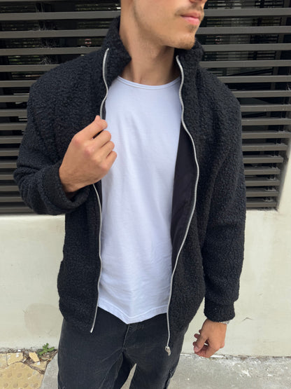 Campera Corderito Black