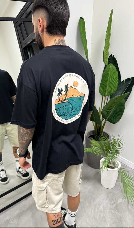 Remera Waves Black
