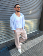 Camisa Fibrana Celeste Pastel