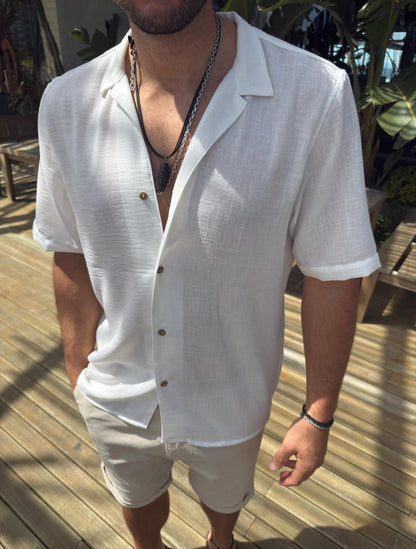 Camisa Fibrana M/Corta Blanca