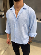 Camisa Fibrana Celeste Pastel
