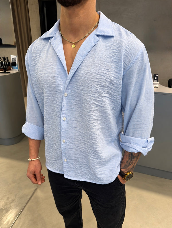 Camisa Fibrana Celeste Pastel