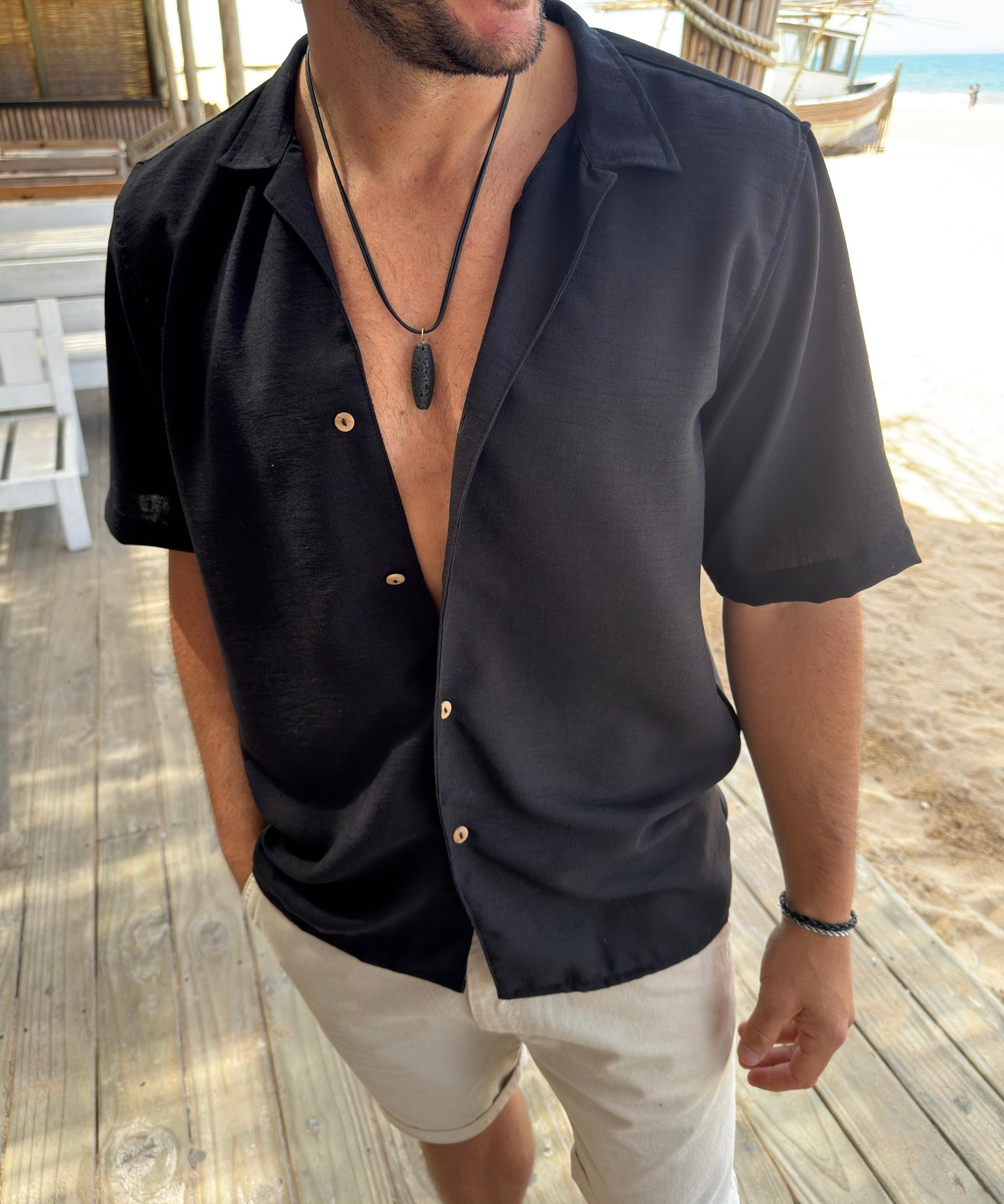 Camisa Fibrana M/corta Black