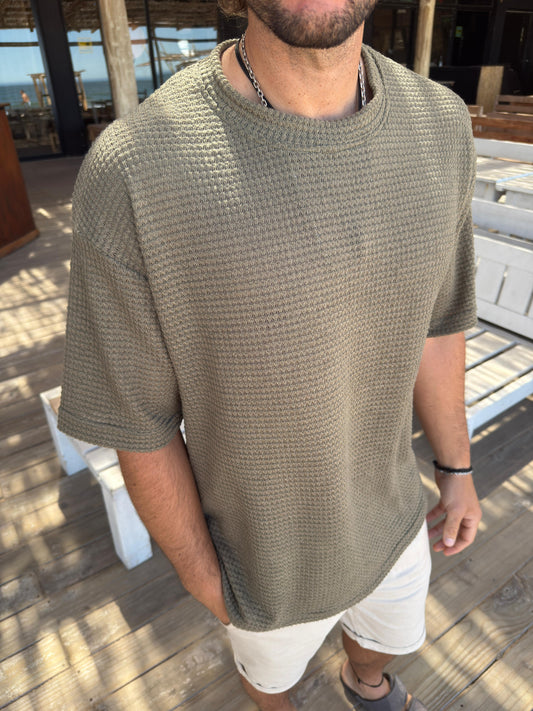 Remera Súper Over Tejida Verde