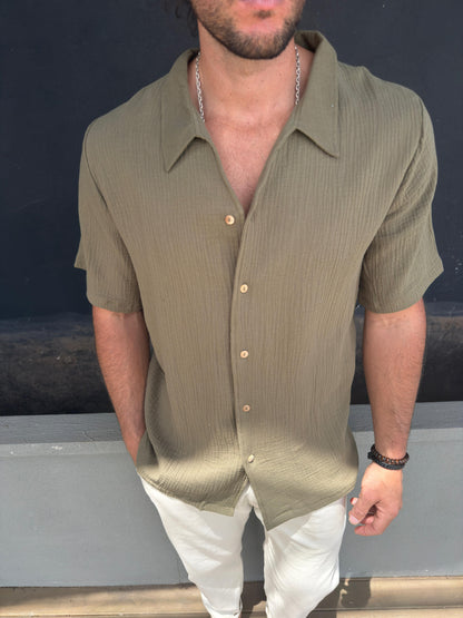 Camisa Muselina Safari M/ Corta