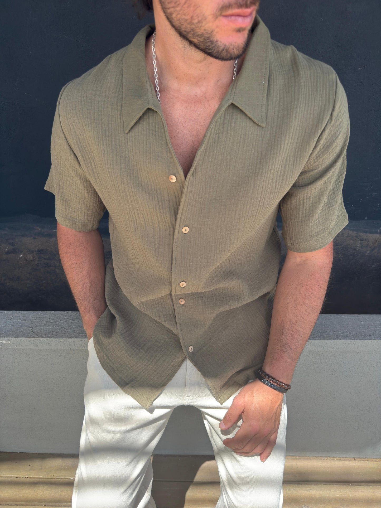 Camisa Muselina Safari M/ Corta