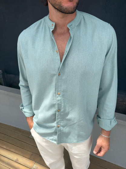 Camisa Lino Mao Verde Claro