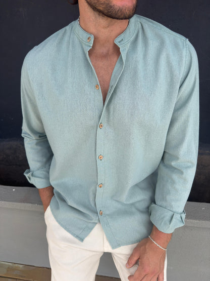 Camisa Lino Mao Verde Claro