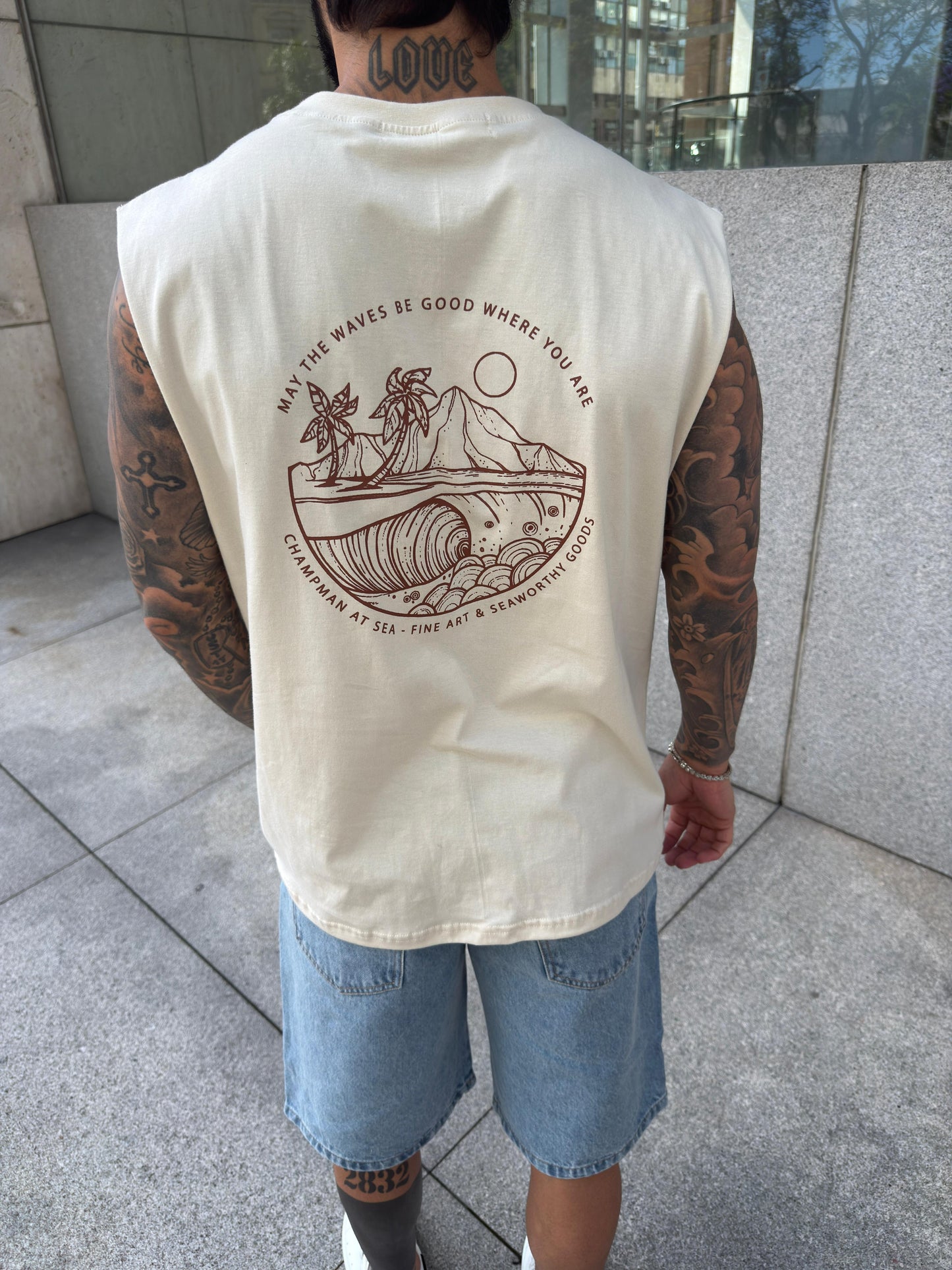 Musculosa Beige Waves