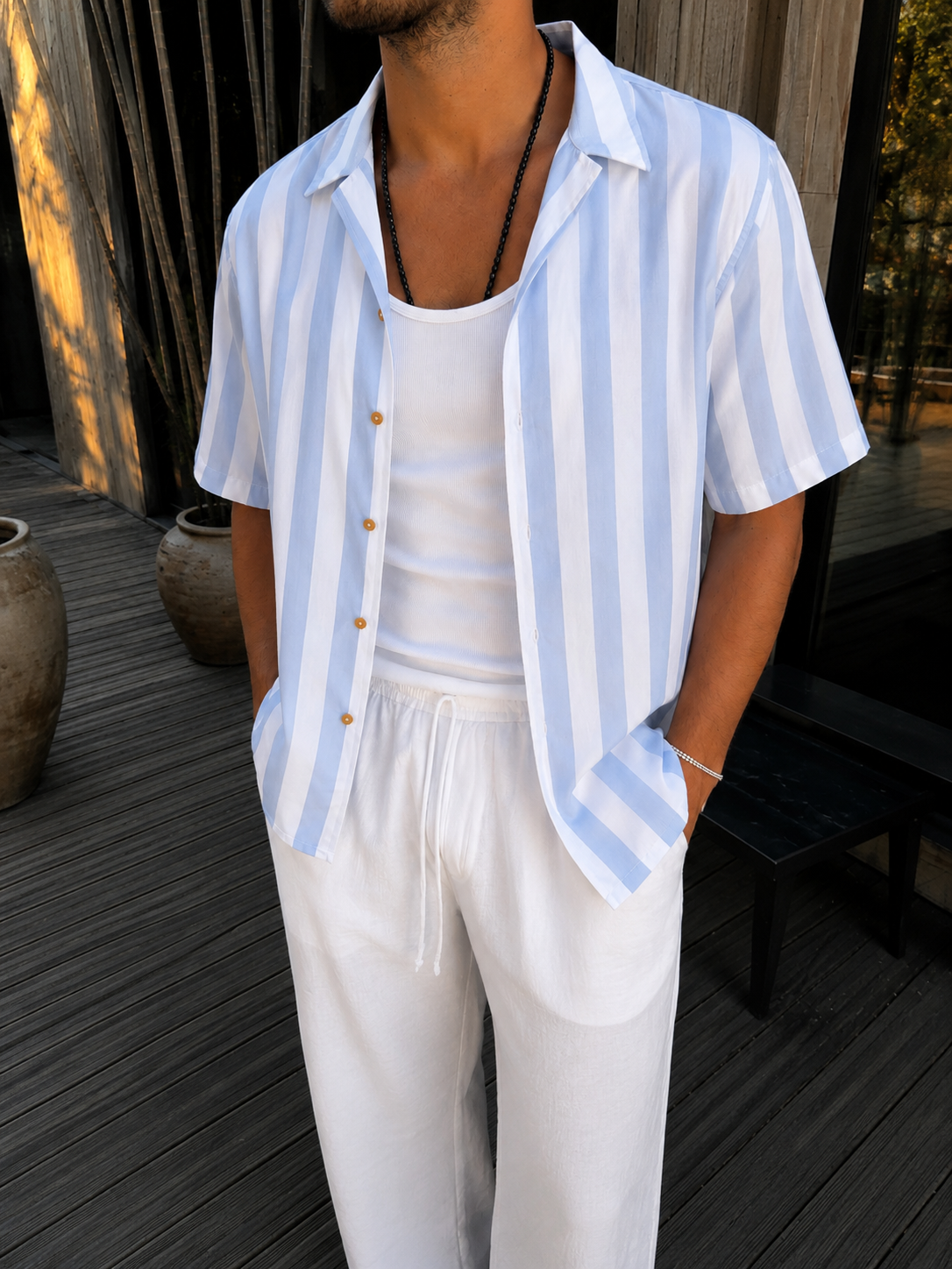 Camisa Raya Celeste M/corta