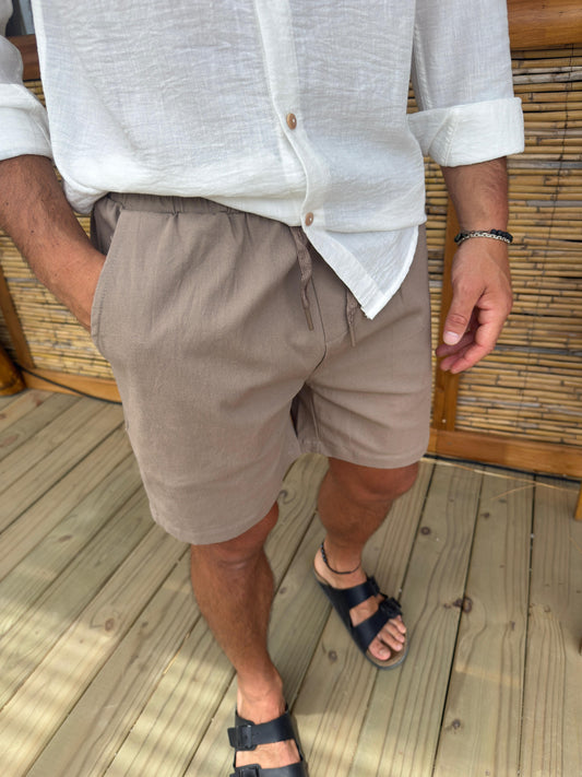 Bermuda Lino Beige Oscuro