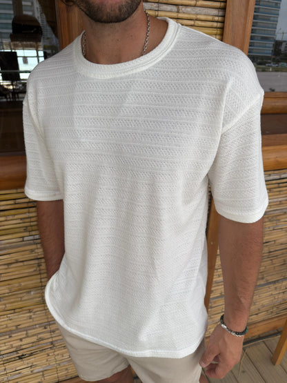 Remera Over Santorini Blanca