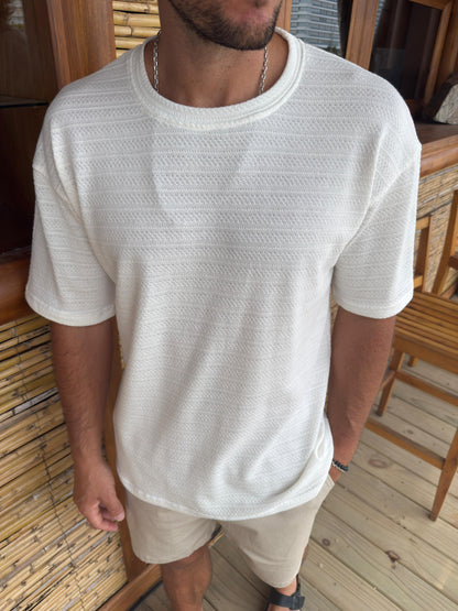 Remera Over Santorini Blanca