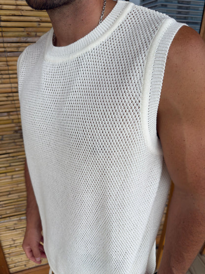 Musculosa Tejida White