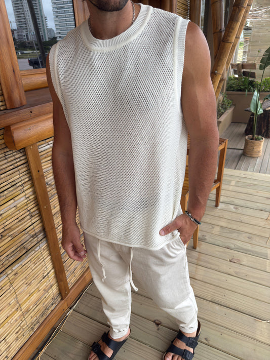 Musculosa Tejida White