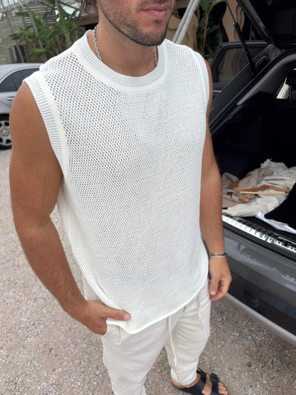 Musculosa Tejida White