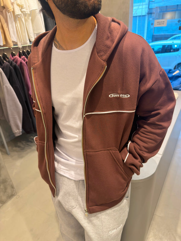 Campera Boxy Raya Marrón