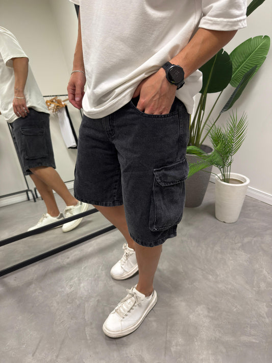 Bermuda Baggy Cargo Black Gastada