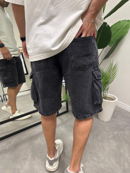 Bermuda Baggy Cargo Black Gastada