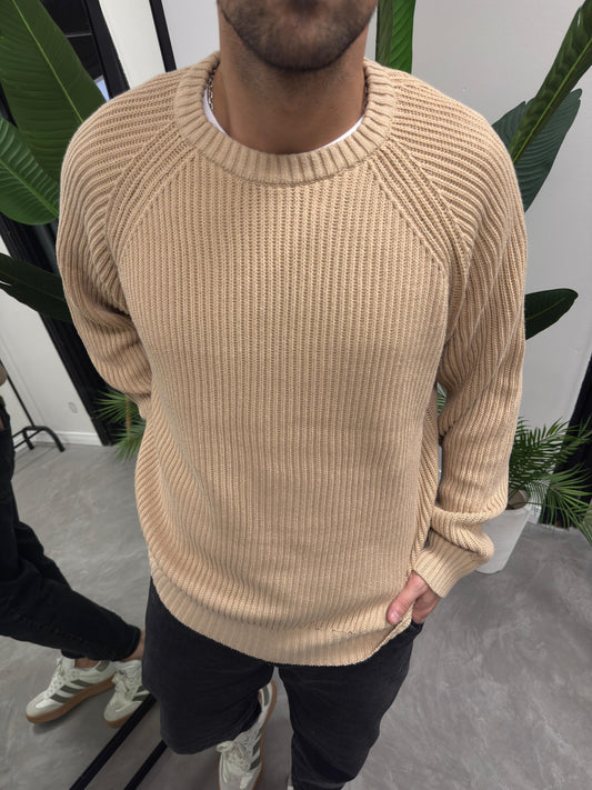 Buzo de Hilo Over Beige Oscuro
