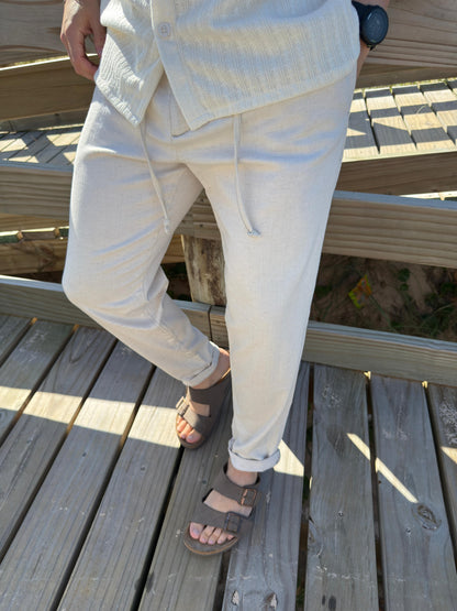 Pantalón Lino Beige