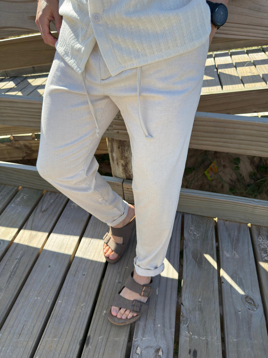 Pantalón Lino Beige