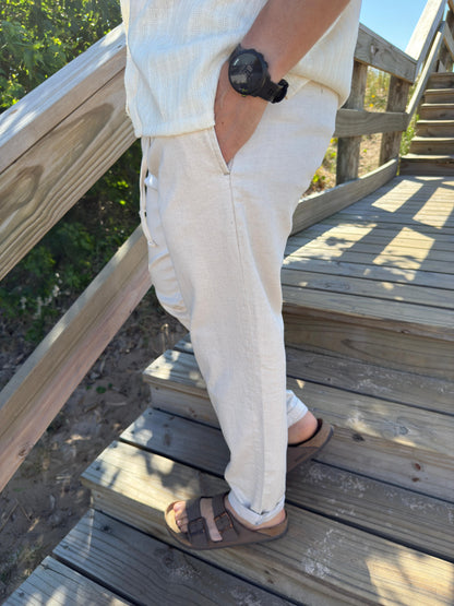 Pantalón Lino Beige