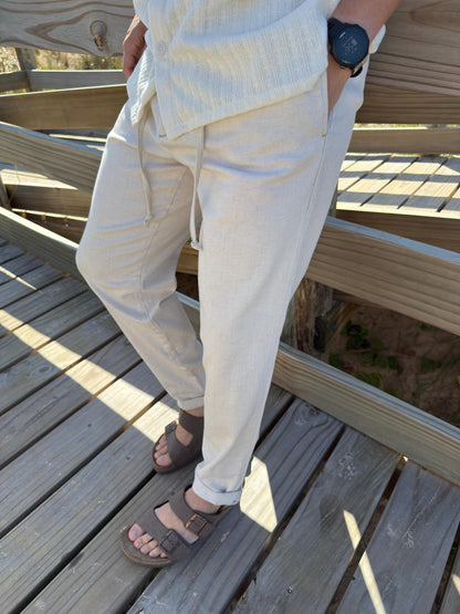 Pantalón Lino Beige