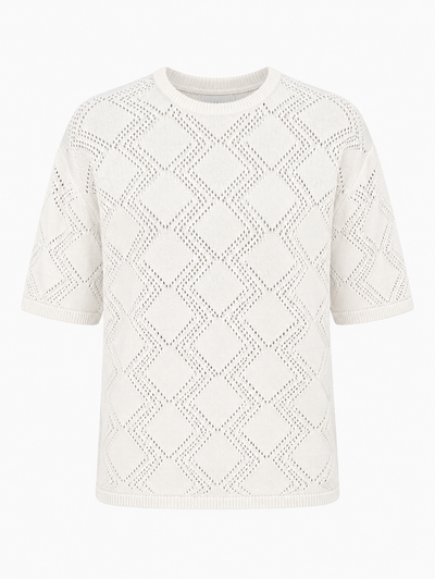 Buzo Tejido Rombos White