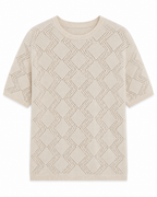 Buzo Tejido Calada Beige