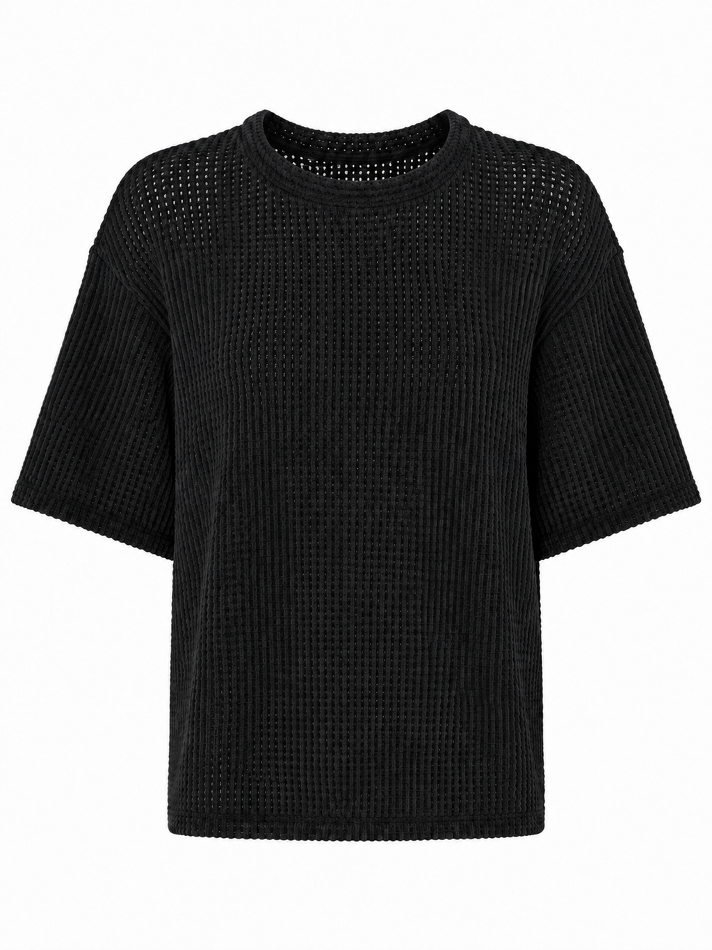 Remera Súper Over Tejida Negra
