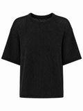 Remera Súper Over Tejida Negra
