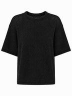 Remera Súper Over Tejida Negra
