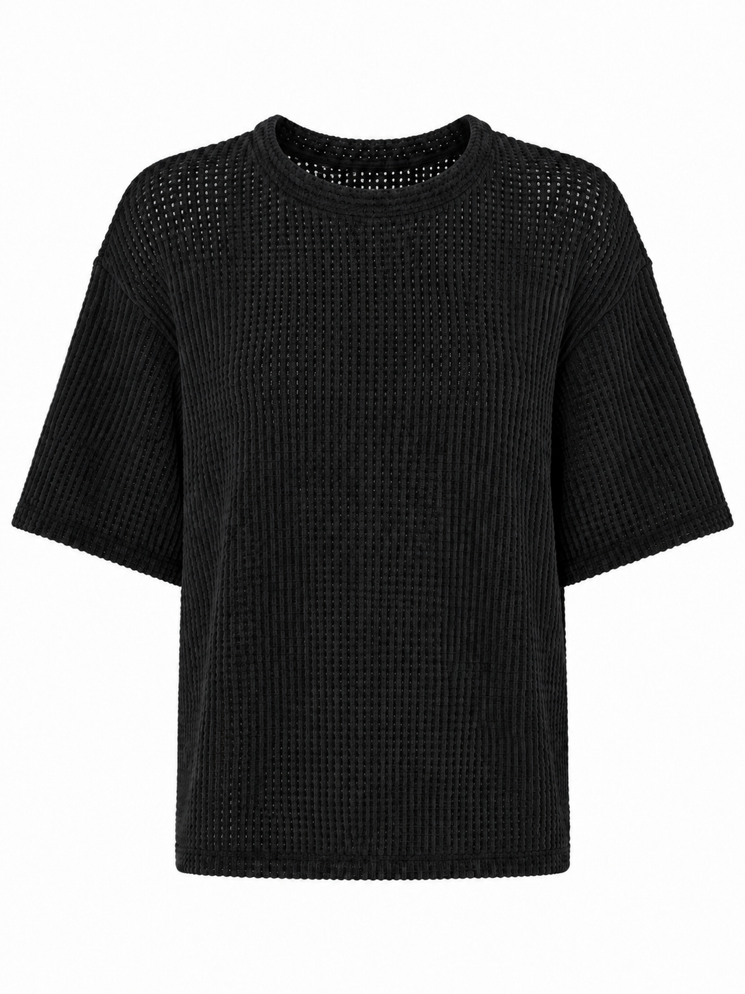 Remera Súper Over Tejida Negra