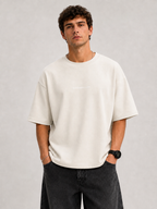 Remera Boxy Off White Algodón Pesado