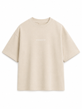 Remera Boxy Beige Algodón Pesado