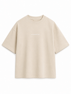 Remera Boxy Beige Algodón Pesado