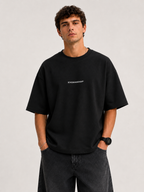 Remera Boxy Black Algodón Pesado