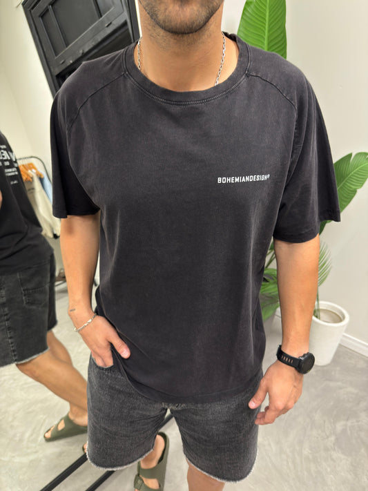 Remera Over Stwd Black Lavado