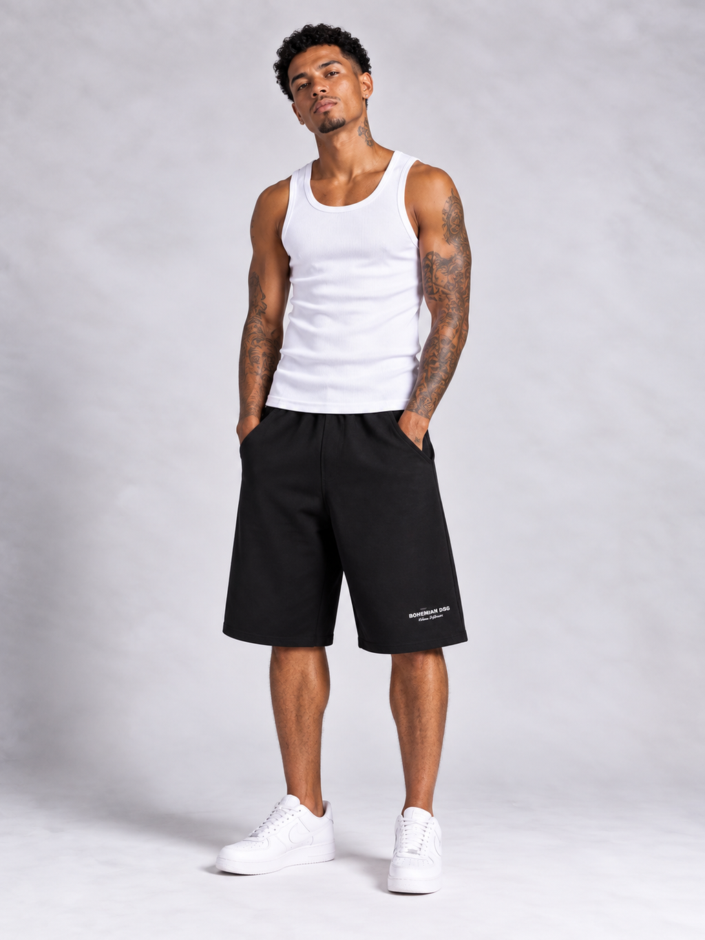 Bermuda BAGGY Deportiva Negro