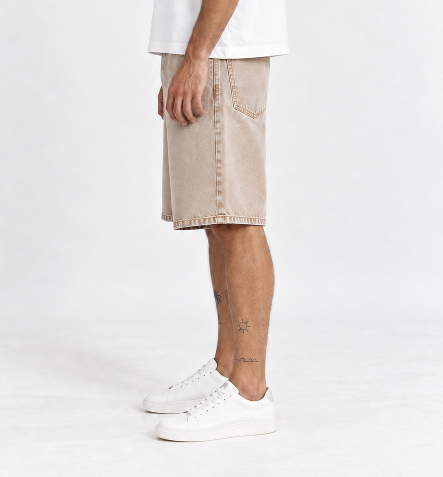 Bermuda BAGGY Pigmentada Beige