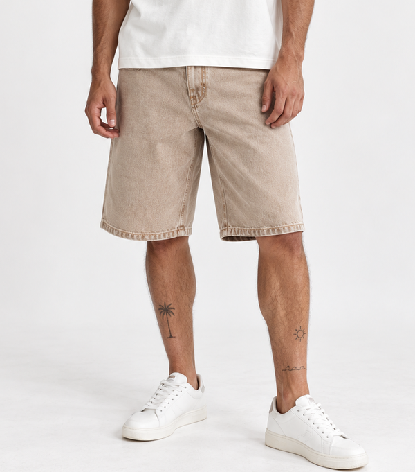 Bermuda BAGGY Pigmentada Beige