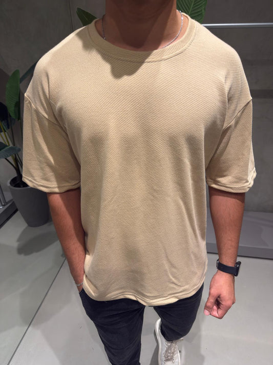 Remera Over Creta Beige