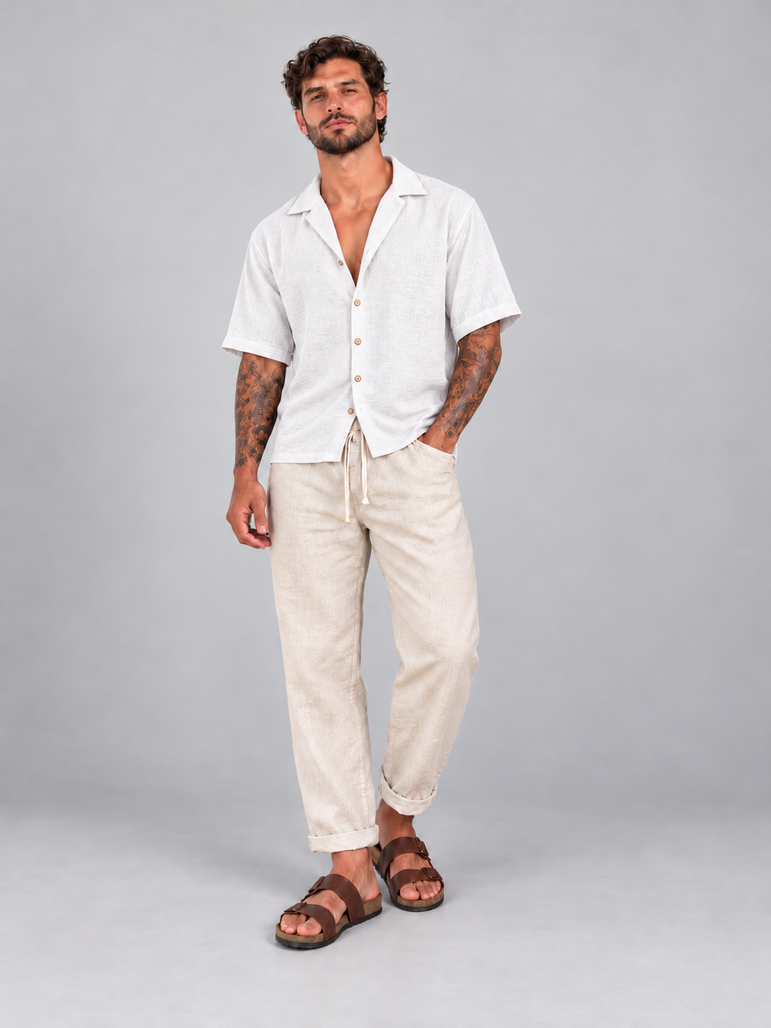 Camisa Fibrana Manga corta Blanca