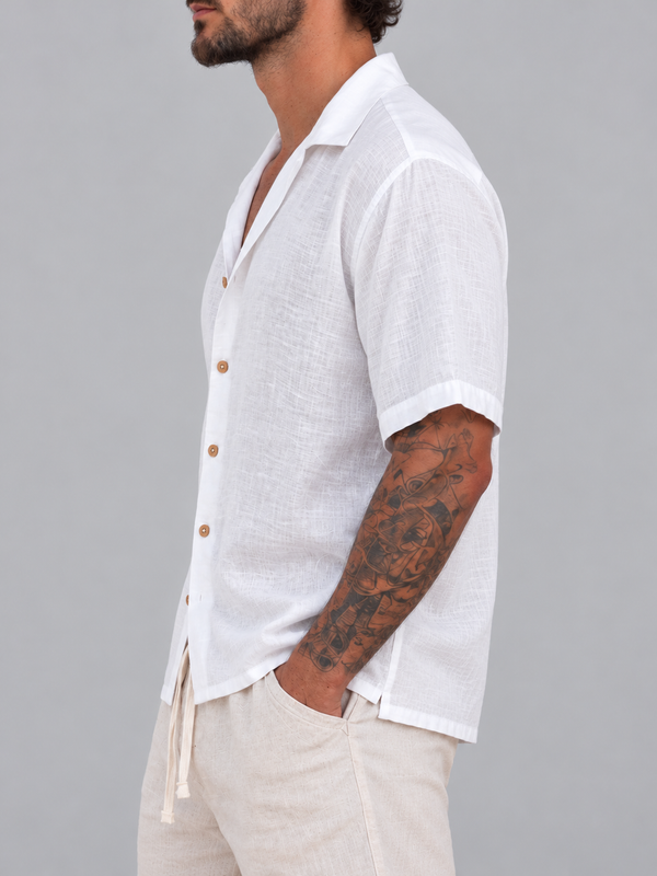 Camisa Fibrana Manga corta Blanca