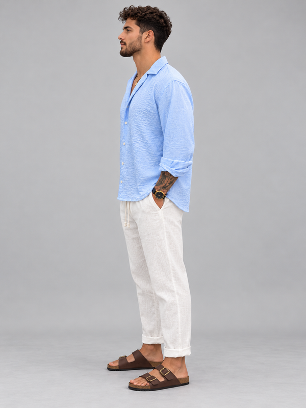 Camisa Fibrana Celeste Pastel