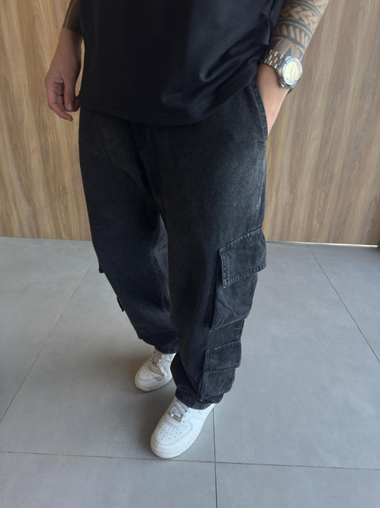 BAGGY Cargo Black 4 Bolsillos