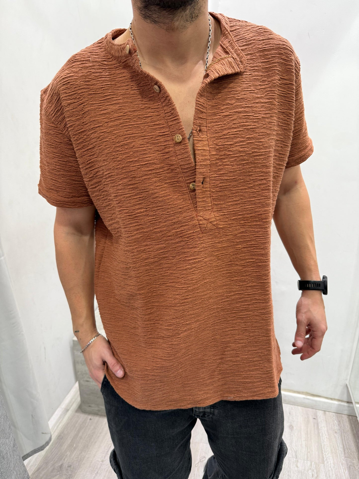 Remera Pesada 3 Botones