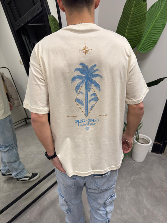 Remera Beige Palm