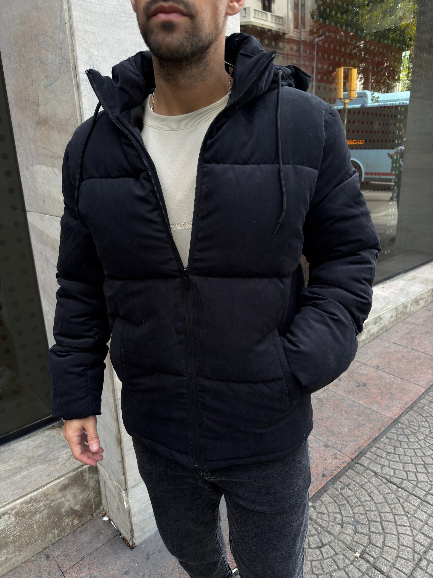 Campera Puffer Gamuza